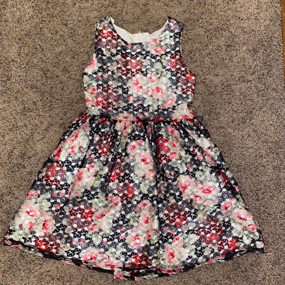 Girls Multicolor Lace Formal Dress